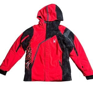SPYDER Youth Boys Challenger Ski Jacket Red Black 14 EUC